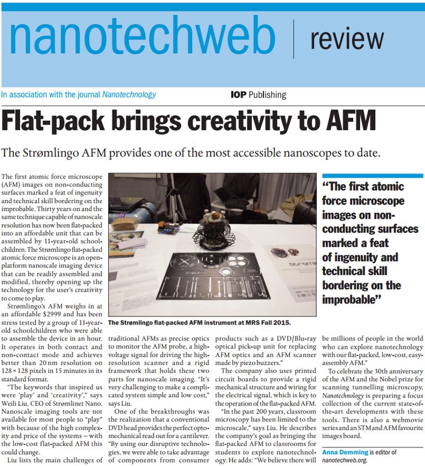 nanotechweb review headed Flat-pack brings creativity to AFM.